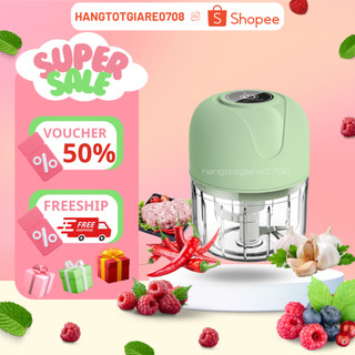 Máy Xay Mini Tỏi Ớt Cầm Tay 250ml Sử Dụng Cổng Sạc USB Siêu Tiện Lợi Mẫu Mới 2021