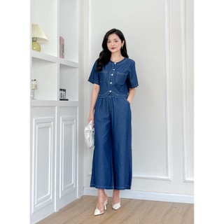 Set jean quần culottes chất liệu jean cotton mềm thoải mái, thời trang mặc được lẻ áo lẻ quần