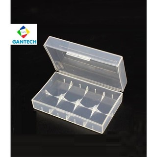 Hộp đựng 2 Cell Pin 21700 20700 bằng nhựa ABS trong Suốt- Hộp ngang | Tem dán bọc vỏ Pin | Skin trang trí
