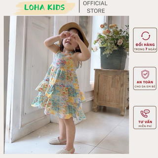 Váy 2 dây nhiều tầng 2137,dáng xòe chất mềm mát,may kỹ size 8-26kg bé gái,loha kids