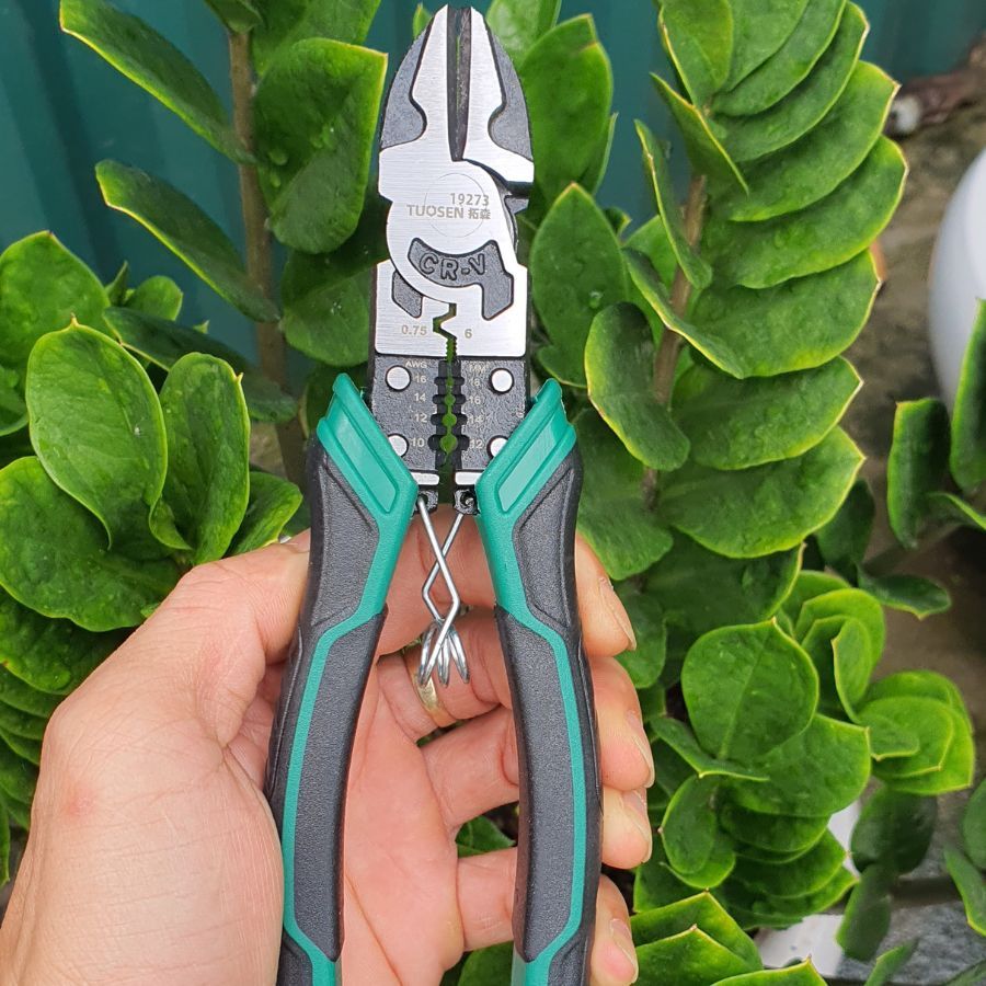 Kìm Cắt Dây Điện, Kìm Điện Đa Năng Cắt, Tước, Bấm đầu cốt TUOSEN, Gia công thép CR-V