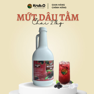 Mứt Dâu Tằm Krub.O Chai 2.1kg  - Sốt dâu tằm đặc & có thịt quả - Pha trà trái cây, sữa chua, trà sữa