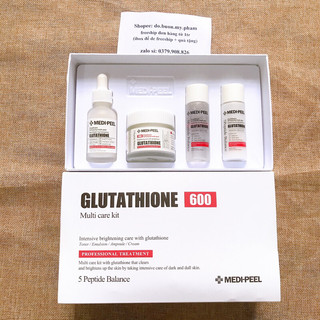 [Set 4 món] Bộ sản phẩm Trắng Da Medi peel Bio Intenes Glutahione 600 White Ampoule