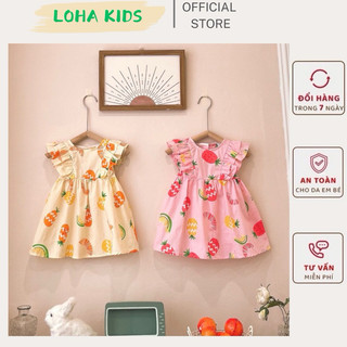 Váy sát nách phối bèo siêu xinh cho bé gái,váy thiết kế loha kids(2087)