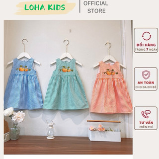 Váy sát nách kẻ sọc dáng xòe siêu xinh bé gái,hàng thiết kế loha kids 2272