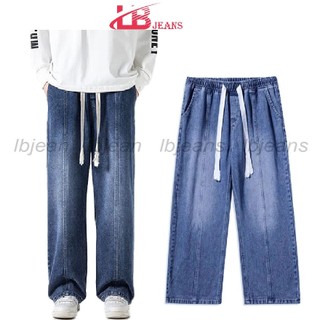 Quần Baggy Xếp Ly Suông Ống Rộng Lưng Chun , Chất Jean Dày Dặn Cao Cấp