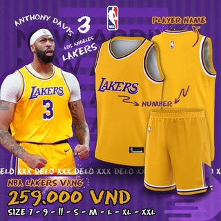 Bộ quần áo bóng rổ Lakers Vàng ( Không tên số)