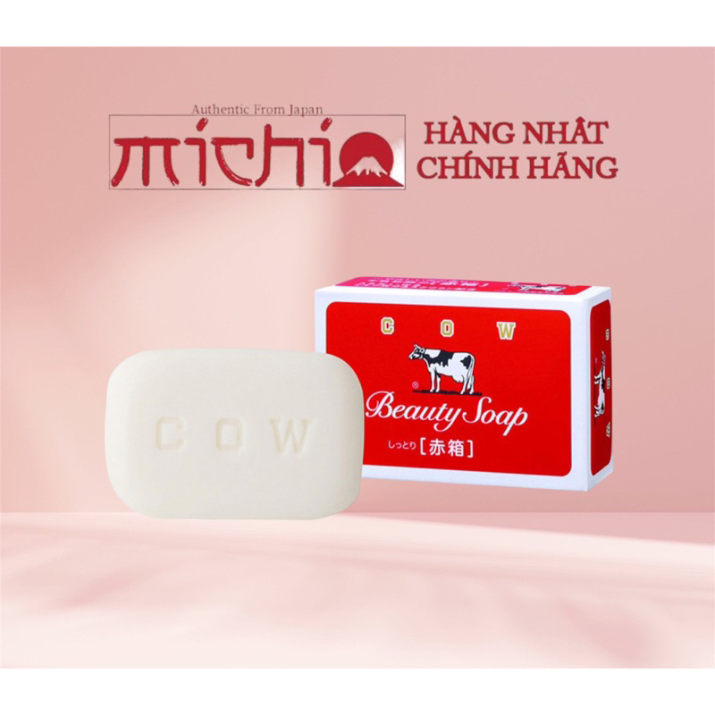 Xà Bông Sữa Bò Tắm Sáng Da COW BEAUTY SOAP RED BOX xà phòng tạo bọt 100g Nhật Bản