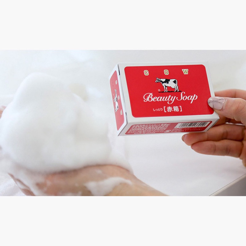 Xà Bông Sữa Bò Tắm Sáng Da COW BEAUTY SOAP RED BOX xà phòng tạo bọt 100g Nhật Bản