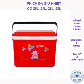 Phích đá vuông giữ nhiệt 22L 24L 28L 38L Việt Nhật (Thùng đá vuông đa năng)