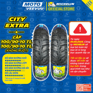 [MTVV] CẶP VỎ LỐP xe máy MICHELIN CITY EXTRA 100/90-10 & 100/90-10 TL Attila Elizabeth<END>