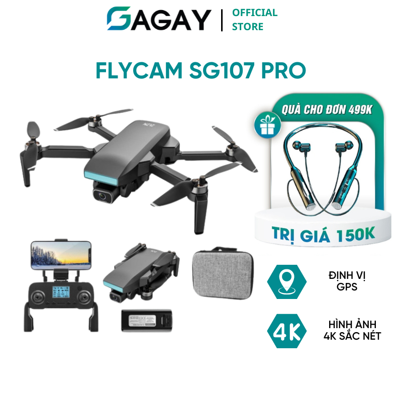 Flycam Giá Rẻ SG107 Max Định Vị GPS Động Cơ Không Chổi Than  Thời Lượng Pin dài