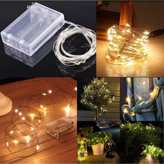 Dây đèn led đom đóm 1m-10m - Đèn fairy light trang trí dùng pin AA (Không kèm pin)