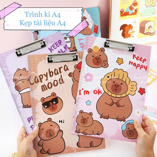 File Bìa Kẹp Tài Liệu A4 Capybara Labubu / Trình Kí Kapybara Sanrio Cute Kết Hợp Thước Kẻ Kẹp Giấy Đề Cương SEE YOU SHOP