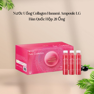 Nước uống collagen hanami ampoule lg hàn quốc hộp 28 ống, hỗ trợ làm đẹp da và chống lão hóa - yuni cosmetics