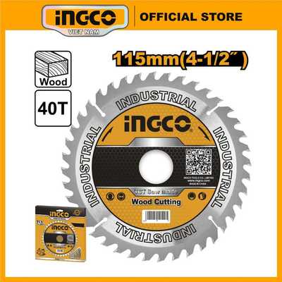 Lưỡi cưa gỗ hợp kim 115mm 40 răng TCT Saw Blade INGCO TSB111555 cốt Ø16mm, Ø18mm, Ø22.2mm có long đền kèm theo