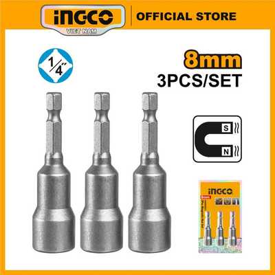 Bộ 3 mũi từ bắn tôn 8mm (đầu chụp bắn tôn) Ingco AMN0831