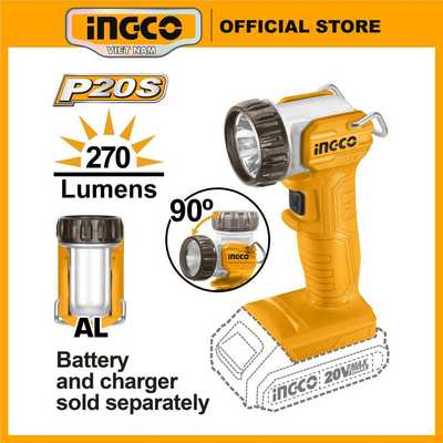 Đèn làm việc dùng pin (dùng chung pin máy hệ 20V) INGCO CWLI2038 độ sáng Lumens 270 ±10% (chưa bao gồm pin sạc)