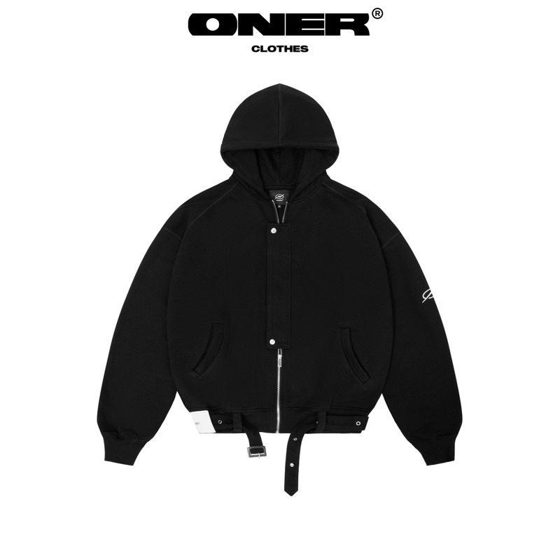 Áo hoodie zip ONER "Jerie Hoodie" (Boxy - Crop - Oversize) 350gsm