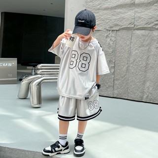Bộ quần áo thể thao cộc tay cho bé trai 18-50kg hoạ tiết số 88 phong cách.Bộ cộc tay bé trai,bộ hè bé trai.