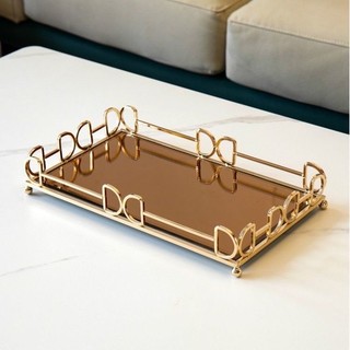 Khay decor tráng gương đựng nến, đựng mỹ phẩm