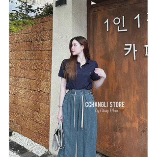 Quần jean kẻ cạp chun 2 màu