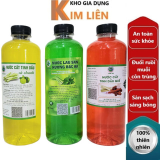 Nước cất tinh dầu TÂM AN 1000ml - Sả chanh, Bạc hà, Quế - Lau sàn nhà, xông phòng, xe - Đuổi ruồi, muỗi, côn trùng