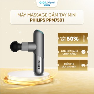Máy massage cầm tay mini Philips PPM7501 - Nhỏ gọn, bỏ túi mang theo tiện lợi -  6 đầu matxa chuyên nghiệp - BH 24 Tháng