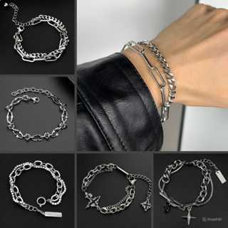 Vòng Tay Nam Tavi Studio Lắc Tay Titan Mắt Xích Không Gỉ Phụ Kiện Trang Sức Thời Trang Unisex Màu Bạc Phong Cách Hip Hop