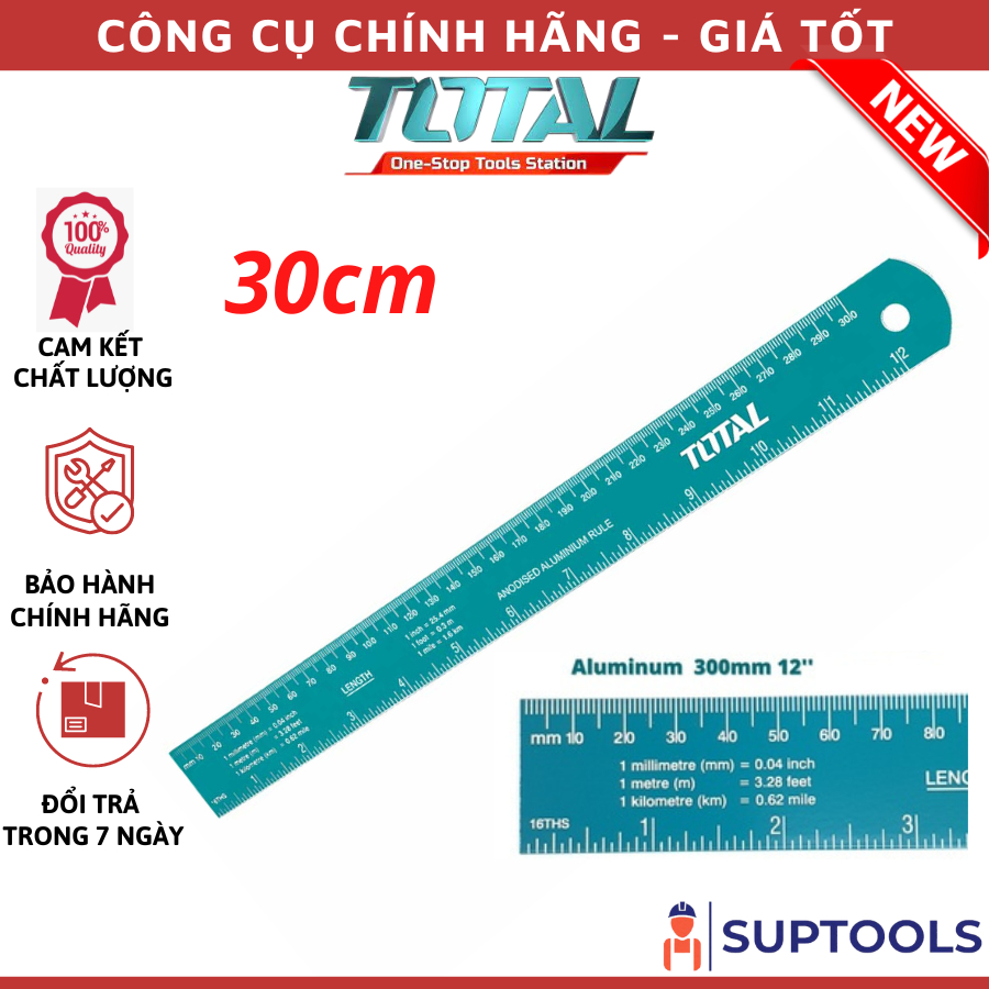 Thước lá đo 30cm TOTAL TMT633002 (Đồ nghề Chính Hãng)