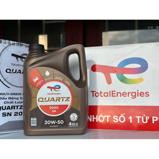 Dầu nhớt total quartz 5000 20w50, sn/cf, can 4l