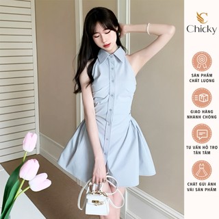 Set váy sơ mi xinh xắn nhún eo ôm body dáng xòe phối quần đùi phong cách tiểu thư hàn quốc sang chảnh hot teen