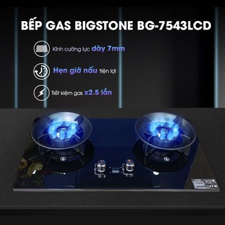 Bếp gas lật 10 đầu đốt bigstone bg-7543lcd - sử dụng gas - có hẹn giờ - chính hãng