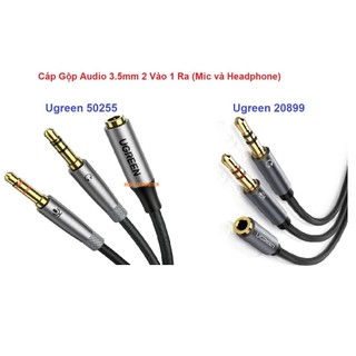 Cáp Gộp Audio 3.5mm 2 Vào 1 Ra Ugreen 20899 , 50255 (Mic và Headphone)