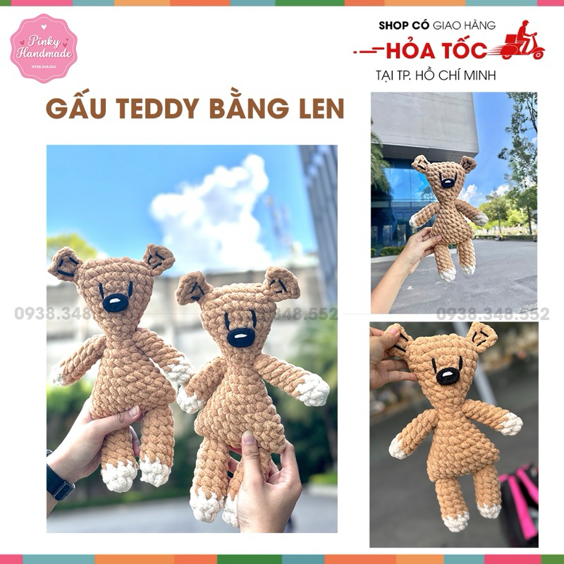 [ Hoả tốc ] Gấu teddy bear của Mr Bean bằng len