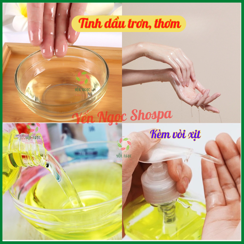 Tinh dầu massage body trơn tay | Dầu massage cho spa dung tích 500ml và 750ml
