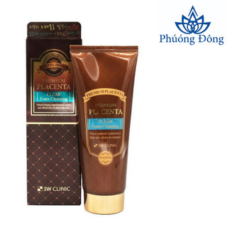 Sữa rửa mặt 3W CLINIC nhau thai cừu premium placenta clear foam cleasing 180ml