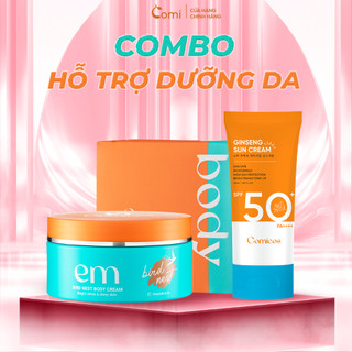 Combo Toàn Diện Chống Nắng,  Dưỡng Da Body (Kem Body Em +  Kem Chống Nắng Hồng Sâm 6 Màng Lọc).