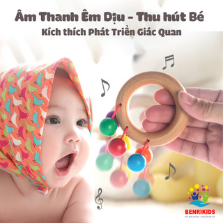 Đồ Chơi Lục Lạc Bằng Gỗ Tự Nhiên An Toàn Cho Trẻ Sơ Sinh Đồ Chơi Cho Bé Sơ Sinh Xúc Xắc Gỗ