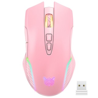 Chuột chơi game không dây onikuma cw905 cao cấp 3600 dpi - hồng/đen/trắng