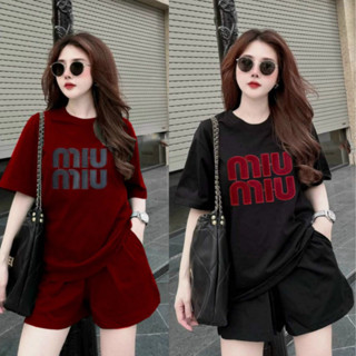 Bộ đồ nữ quần đùi áo cộc mặc nhà rẻ đẹp mùa hè set bộ quần áo nữ 3 SIZE 45-75KG bigsize chất thun cotton miumiu