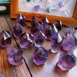 Trụ đá Thạch anh tím Mini để bàn, Đá phong thuỷ để bàn, Đá Amethyst