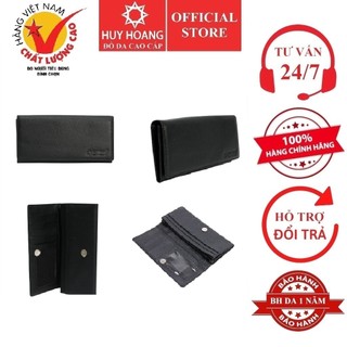 Ví nữ huy hoàng cao cấp 2 gấp màu đen hp3120