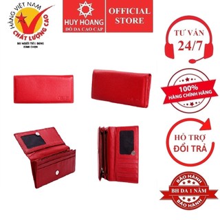 Ví nữ huy hoàng cao cấp 2 gấp màu đỏ hp3121