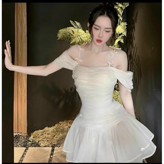 👒 A592 ĐẦM TẦNG NHÚN TRỄ VAI ĐÍNH NƠ  👒