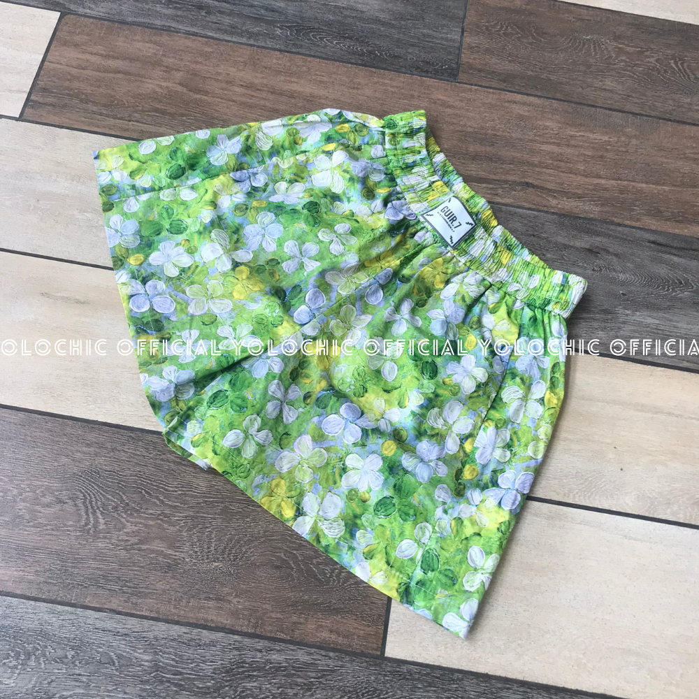 Quần đùi nữ chất đũi nhăn mềm mát đứng form YOLOCHIC Quần short nữ cạp chun chất liệu cao cấp thấm hút mồ hôi | BigBuy360 - bigbuy360.vn