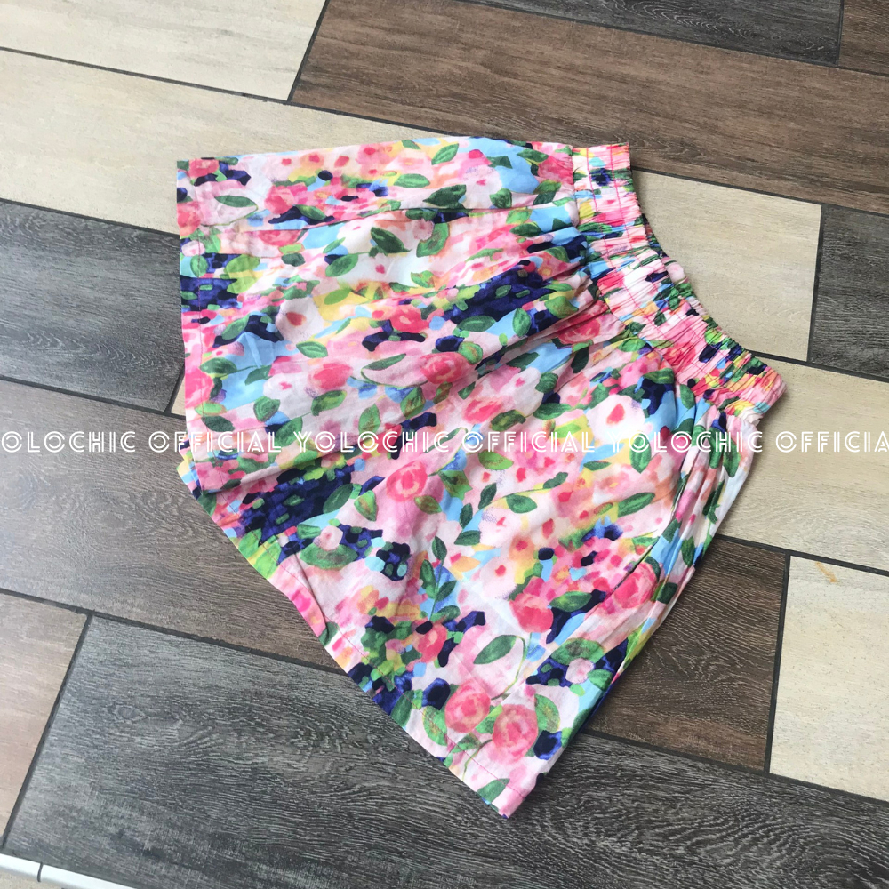 Quần đùi nữ chất đũi nhăn mềm mát đứng form YOLOCHIC Quần short nữ cạp chun chất liệu cao cấp thấm hút mồ hôi | BigBuy360 - bigbuy360.vn