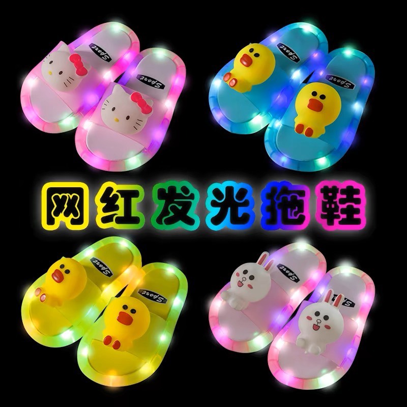 Dép Phát Sáng Trẻ Em Đèn Nháy Nhiều Hình Cute Dễ Thương Cho Bé,Pin lâu hết có thể thay,đế chống trơn