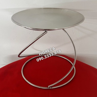 chân kệ trưng bày buffet, thức ăn, inox 1 tầng (không bao gồm dĩa)