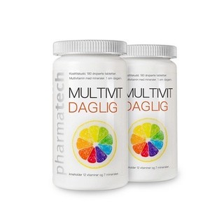 Viên uống bổ sung vitamin bảo vệ sức khỏe MULTIVIT DAGLIG Lọ 180 Viên và FLOUR DAGLIG 90 Viên